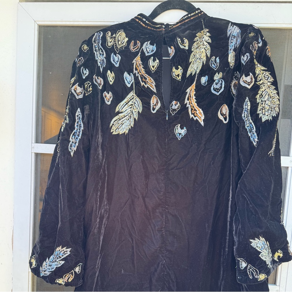 Monsoon Fenix embellished feather dress black - Picture 2 of 6